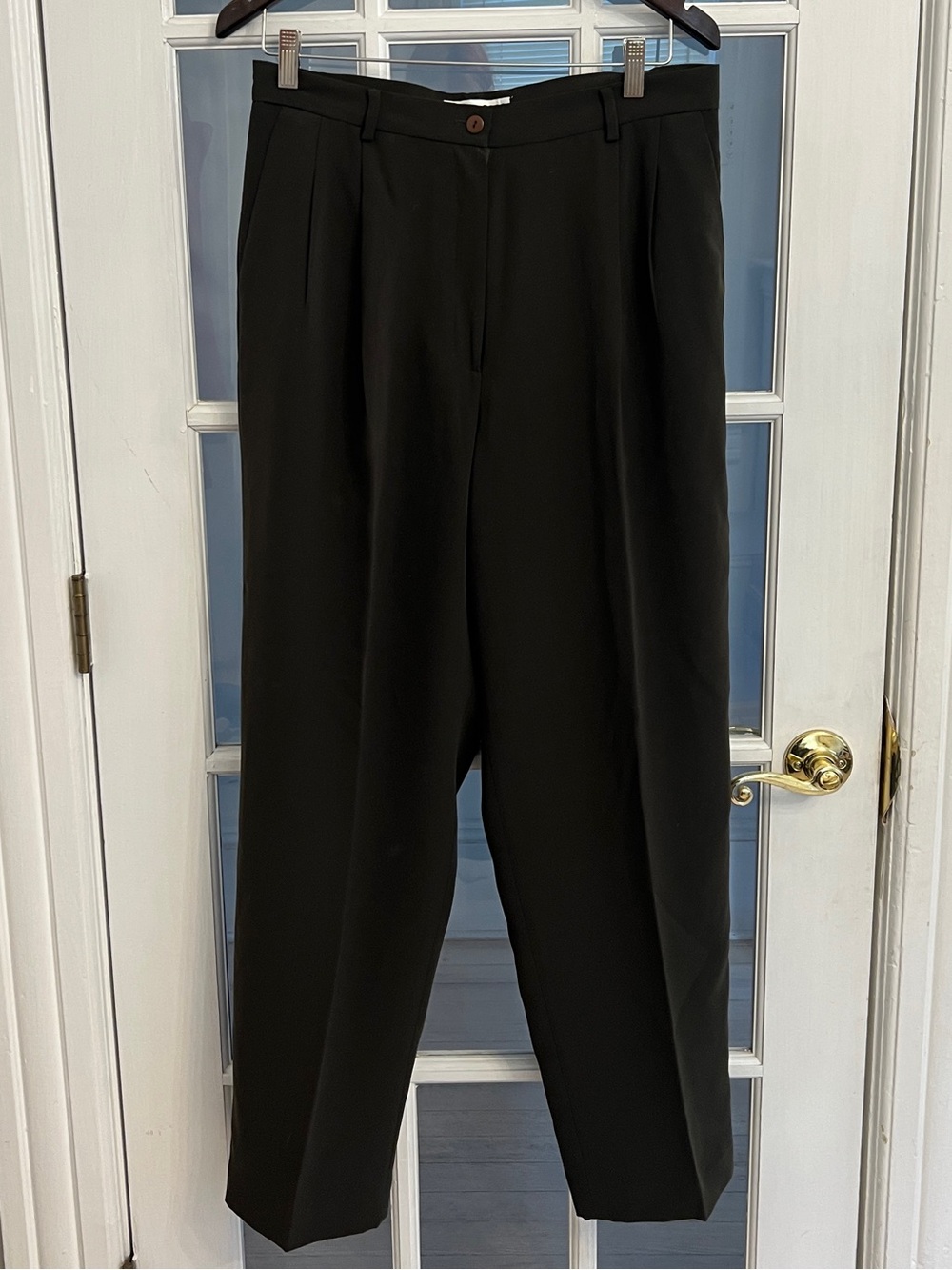 Focus 2000 Women’s 90s Vintage Black Pleated Tapered Career Trouser Pants Sz 12